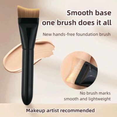 Crescent foundation brush curved flat head ultra-thin foundation brush does not absorb powder and does not leave traces of liquid foundation brush fishtail makeup brush