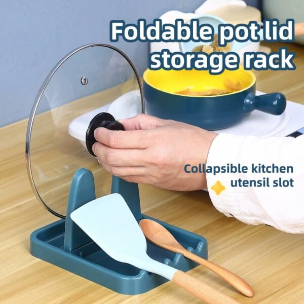 主图 Kitchen pot lid rack countertop foldable rack for spoon cooking spatula pot lid rack storage artifact