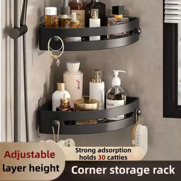 Punch-free bathroom tripod toilet wash basin wall-mounted rack toilet kitchen storage corner rack