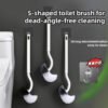 主图 Japanese toilet brush 360 degree household soft bristle toilet cleaning brush long handle wall-mounted bathroom toilet brush base