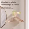 Punch-free retractable clothes hanger storage rack home wall-mounted clothes drying rack