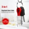 Power bank data cable fast charging ultra-short portable keychain suitable for Apple Huawei Android three-in-one multi-head
