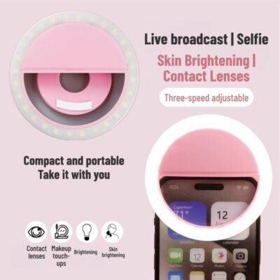 Live broadcast beauty selfie fill light portable rechargeable version mini mobile phone fill light clip round