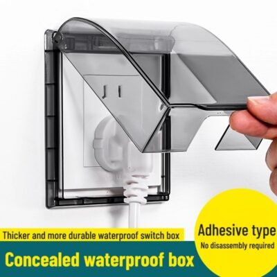 Adhesive socket waterproof box bathroom switch plug water retaining protection box