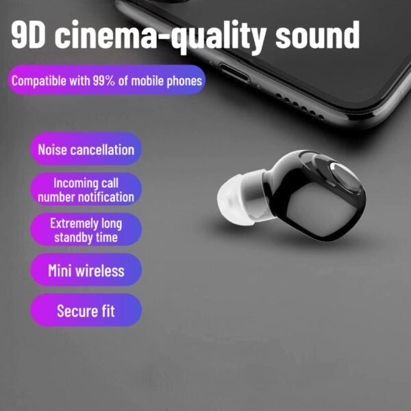 Wireless single-ear Bluetooth headset mini ultra-small sports invisible long standby