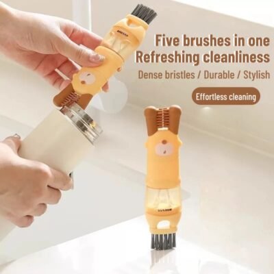 Five-in-one cup lid brush water cup brush multi-function gap cleaning special cup brush cleaning bottle artifact