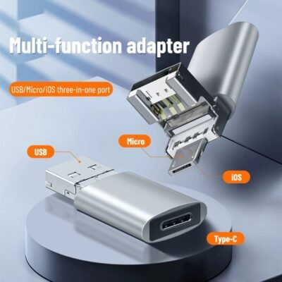 OTG adapter multi-function three-in-one USB3.0 Micro Type-c female fast charging converter universal for mobile phones and tablets