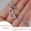 副图1 Simple double heart connected sterling silver necklace versatile exquisite clavicle chain couple bestie must-have warm heart jewelry
