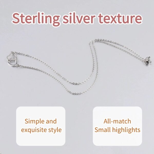 副图2 Simple double heart connected sterling silver necklace versatile exquisite clavicle chain couple bestie must-have warm heart jewelry