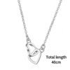 副图3 Simple double heart connected sterling silver necklace versatile exquisite clavicle chain couple bestie must-have warm heart jewelry