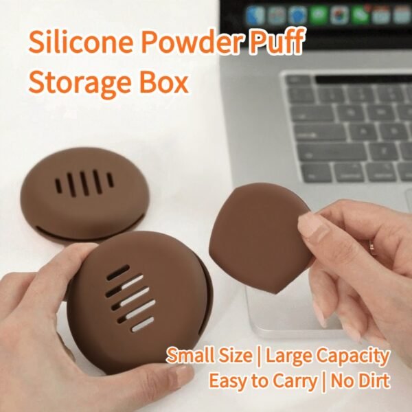 Powder puff storage box for makeup puffs