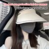 Summer large brim UPF50+ cycling anti-ultraviolet hollow top sun hat