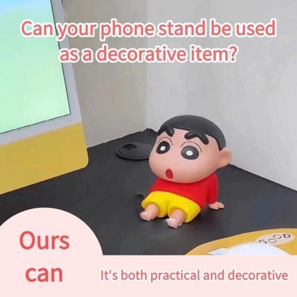 Crayon Shin-chan mobile phone holder lazy mobile phone holder hand-made movable model cute desktop ornaments doll gift