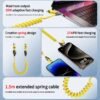 65w 4-in-1 telescopic spring car super fast charging cable