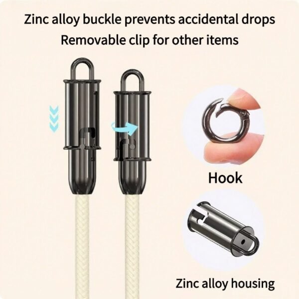 Mobile phone lanyard dual typec data cable anti-lost braided rope