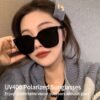 Women's high-end sunglasses with small face and large frame to prevent glare
