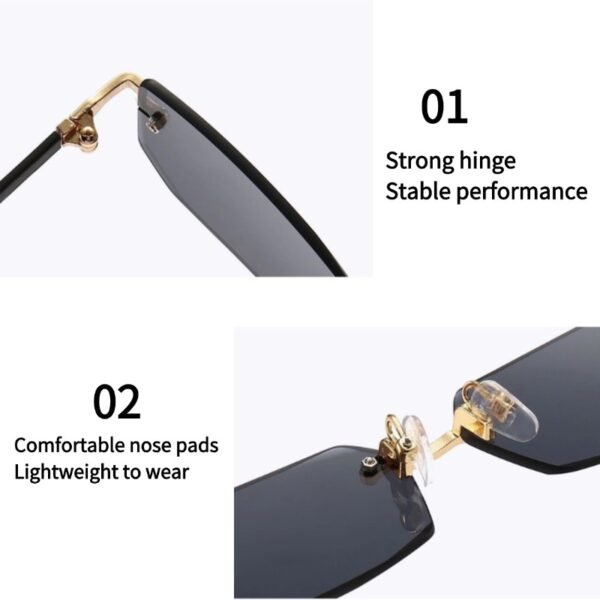 稿定设计-2 European and American men's and women's glasses high-end frameless sunglasses square frame sunglasses