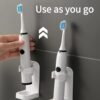 稿定设计-2 Electric toothbrush holder bathroom punch-free wall-mounted toothbrush rack toothbrush storage children's wash rack
