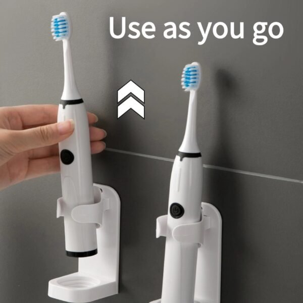 稿定设计-2 Electric toothbrush holder bathroom punch-free wall-mounted toothbrush rack toothbrush storage children's wash rack