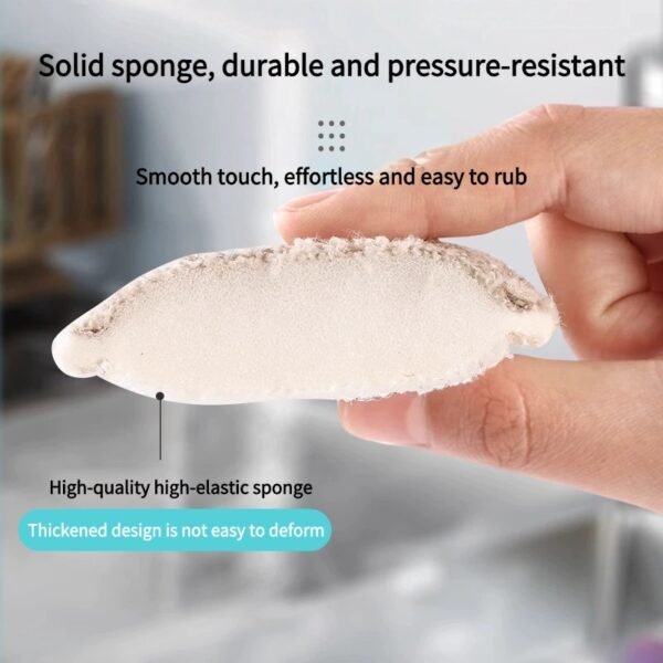 Double-sided bamboo fiber dishwashing sponge for cleaning dishes and pots