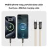 Mobile phone lanyard dual typec data cable anti-lost braided rope