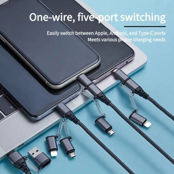 Apple Type-c Android 2-to-3 60W mobile phone fast charging data cable suitable for 3A braided charging cable