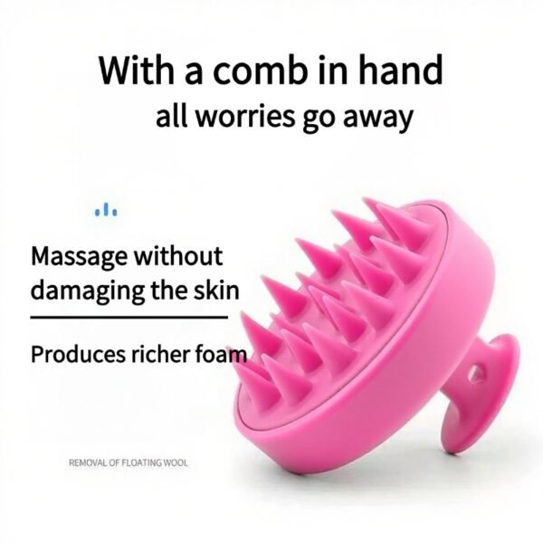 稿定设计-4 Professional shampooing artifact! Silicone shampooing brush, shampooing comb, massage brush, hair scalp cleaning head massager