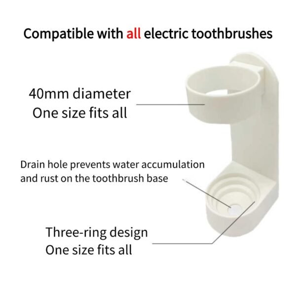 稿定设计-4 Electric toothbrush holder bathroom punch-free wall-mounted toothbrush rack toothbrush storage children's wash rack