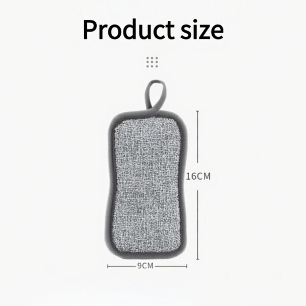 Double-sided bamboo fiber dishwashing sponge for cleaning dishes and pots