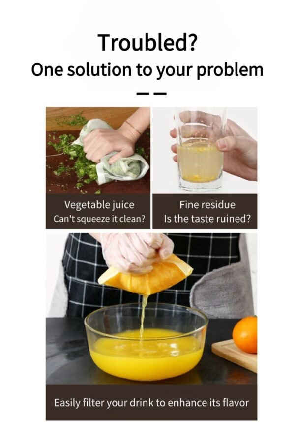 稿定设计-5 Food grade soy milk filter bag juice tofu special gauze mesh filter kitchen household slag separation tool