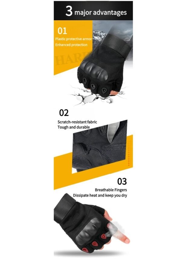 稿定设计-5 Military training half-finger tactical gloves men's training combat riding motorcycle military fans outdoor safety protection non-slip
