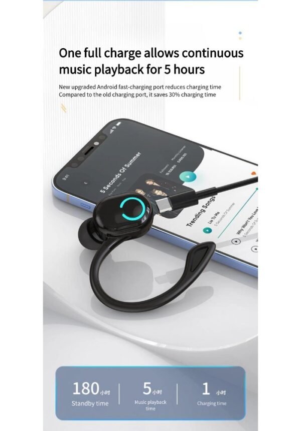S10 Mini Bluetooth Earphone with Ear Hook Design – Lightweight, Stylish, and Long Battery Life
