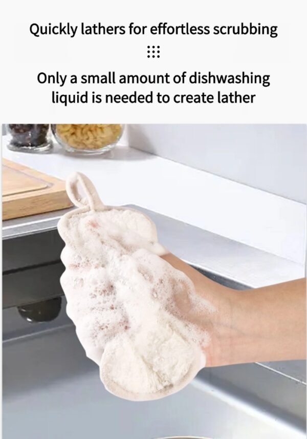 Double-sided bamboo fiber dishwashing sponge for cleaning dishes and pots