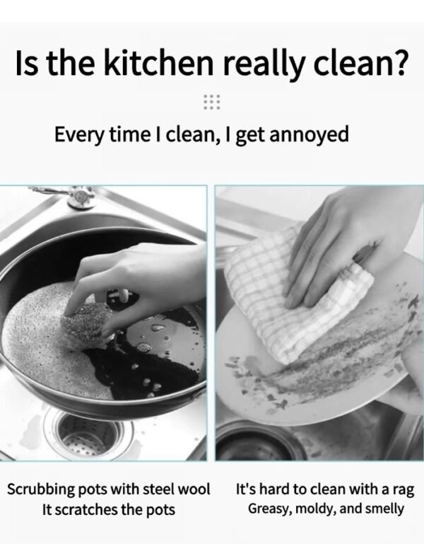 Double-sided bamboo fiber dishwashing sponge for cleaning dishes and pots