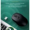 Stylish wireless mouse with silent clicks, portable and rechargeable – perfect for women's office use.