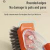 Kitchen long handle pot brush artifact automatic liquid adding pot brush dishwashing brush household press detergent integrated brush