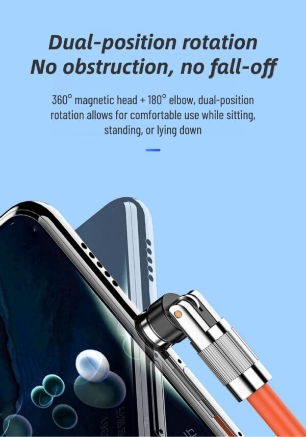 Rotating Magnetic Data Cable 120W Super Fast Charging Apple Type-C Android 3-in-1 Charging Cable