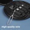 60W 6-in-1 multi-function data cable storage box adapter suitable for Apple Huawei mobile phone computer charging cable
