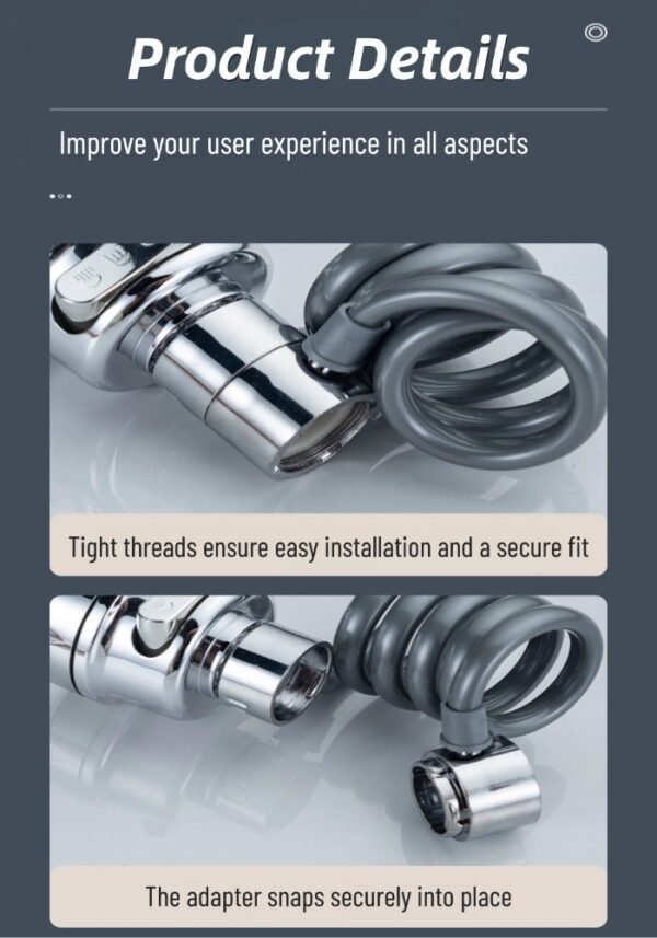 详情图1 Three-speed faucet extender booster splash-proof shower kitchen universal upgrade universal shower nozzle