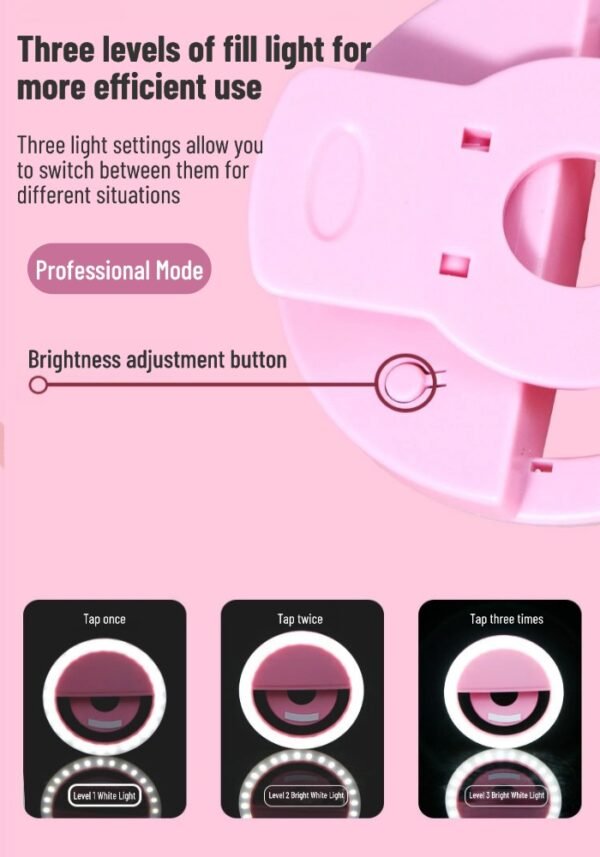 Live broadcast beauty selfie fill light portable rechargeable version mini mobile phone fill light clip round