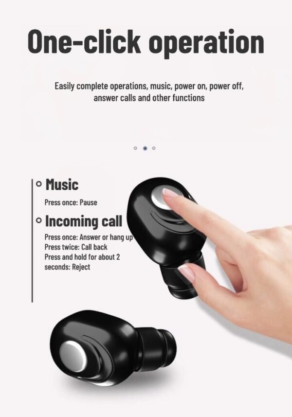 Wireless single-ear Bluetooth headset mini ultra-small sports invisible long standby
