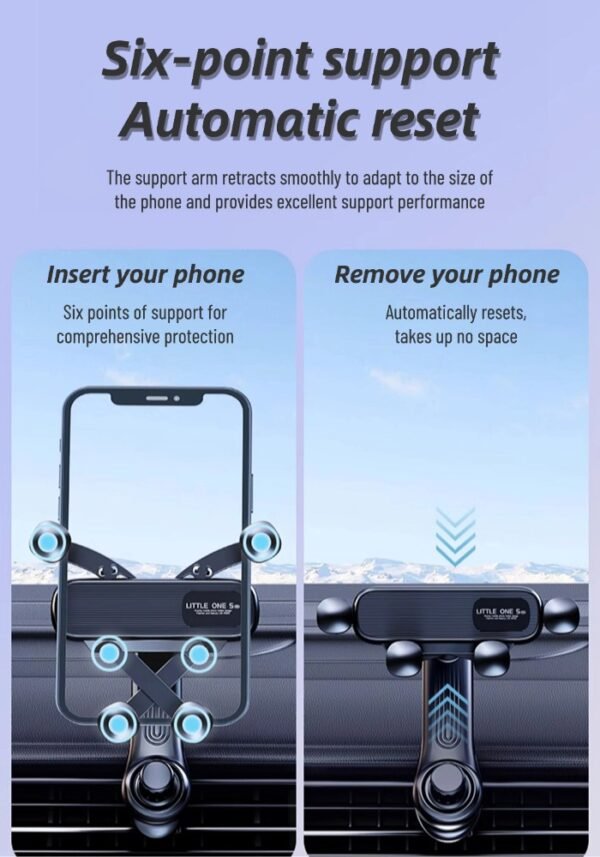 Car mobile phone holder does not block the air outlet car navigation rack gravity type fully automatic no abnormal sound universal