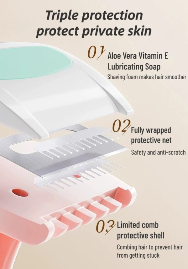 Mini portable beginner hair removal razor for armpit, leg, bikini, hand and hair removal