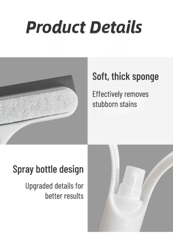 Household double-sided glass cleaning artifact bathroom mirror brush three-in-one cleaning window cleaning tool