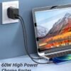 60W 6-in-1 multi-function data cable storage box adapter suitable for Apple Huawei mobile phone computer charging cable