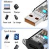 120W USB female to TYPE-C male fast charging adapter suitable for USB flash drive transfer OTG10G adapter