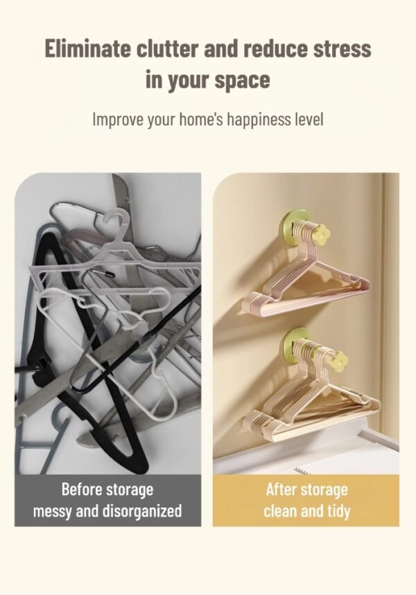 Punch-free retractable clothes hanger storage rack home wall-mounted clothes drying rack