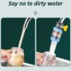 Adjustable filter, universal, splash-proof kitchen water purifier, compatible with household tap water, showerheads