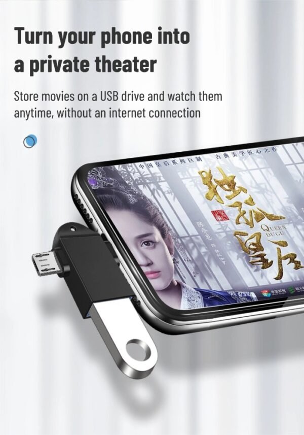 Two-in-one OTG adapter USB3.0 to TYPE-C + Android data transmission and charging