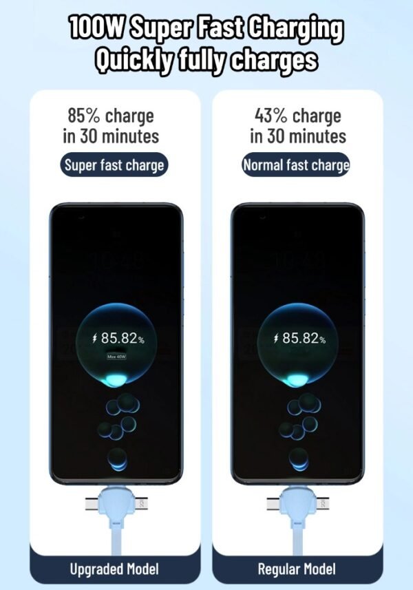 详情图2 100w one-to-three retractable multi-function super fast charging data cable with built-in bracket